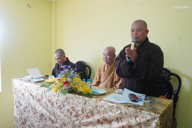 Hòa thượng Thích Thiện Hòa, Trưởng ban Trị sự GHPGVN Q.Tân Phú phát biểu khai mạc Hòa thượng Thích Thiện Hòa, Trưởng ban Trị sự GHPGVN Q.Tân Phú phát biểu khai mạc