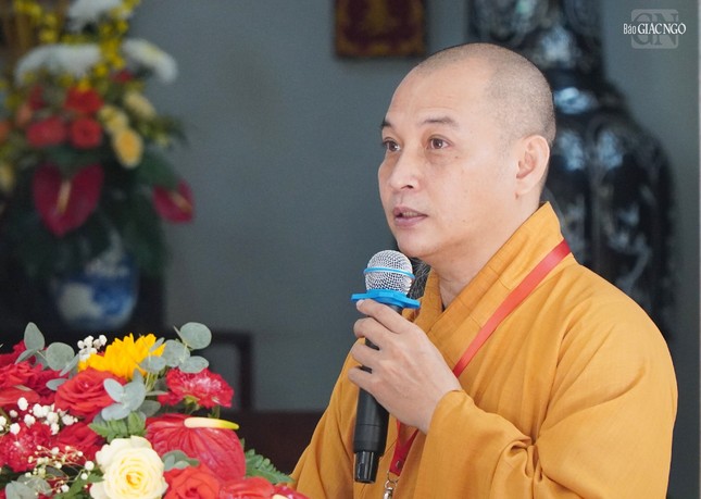 Đại đức Thích Quang Nghĩa báo cáo về khóa An cư kiết hạ Phật lịch 2568 của Q.Gò Vấp