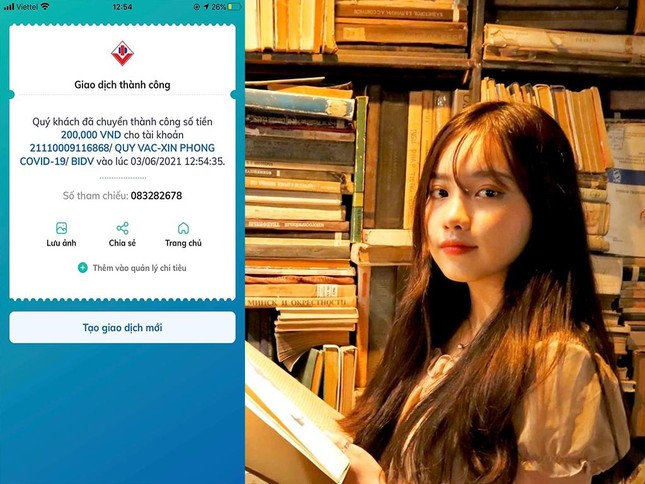 Bạn Dương Hải Huỳnh cùng bạn bè của mình cũng đã chung tay góp sức vào quỹ vắc-xin