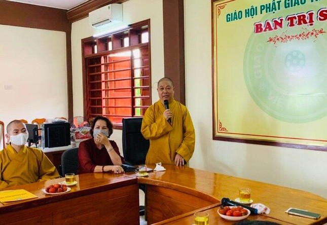 Thượng tọa Thích Thọ Lạc phát biểu tại buổi lễ