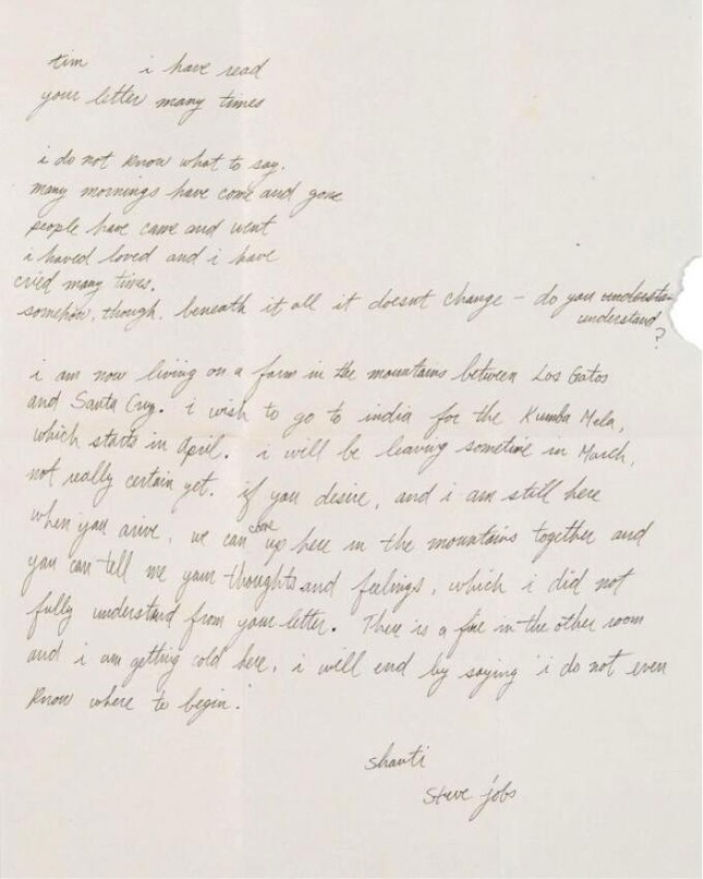 Bức thư tay của Steve Jobs