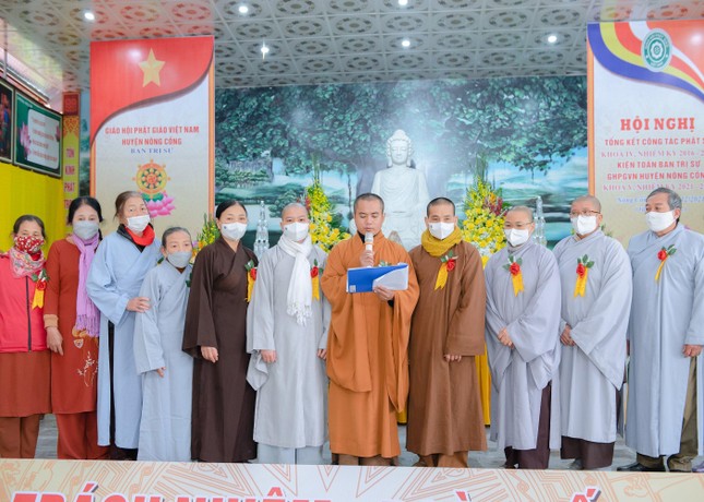 Tân Ban Trị sự Phật giáo huyện Nông Công ra mắt và phát biểu nhận nhiệm vụ tại hội nghị