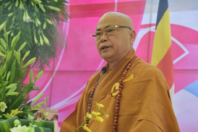 Thượng tọa Thích Quảng Thiện tuyên đọc Diễn văn Phật đản Phật lịch 2566 của Hòa thượng Chủ tịch Hội đồng Trị sự GHPGVN