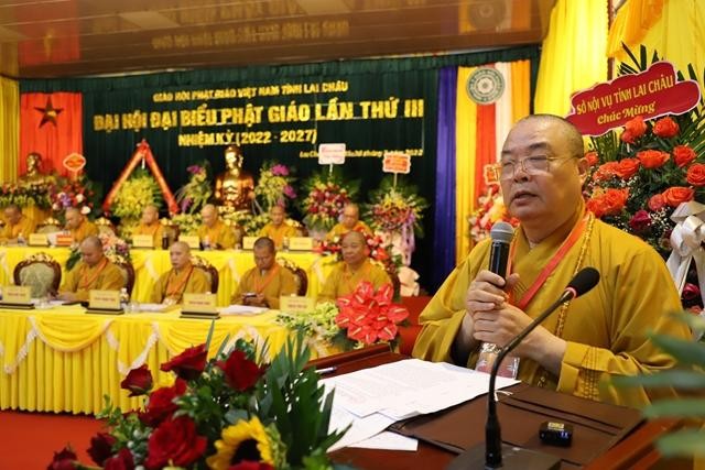 Hòa thượng Thích Thanh Nhiễu phát biểu khai mạc