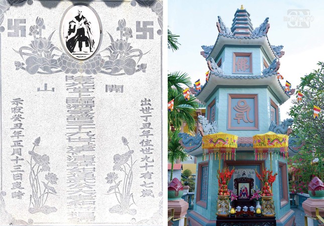 Bia, bảo tháp Đại lão Hòa thượng Thích Đạt Thanh tại chùa Long Quang (H.Hóc Môn, TP.HCM) - Ảnh: Bảo Toàn