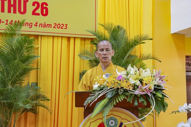 Hòa thượng Thích Thiện Thống phát biểu Hòa thượng Thích Thiện Thống phát biểu