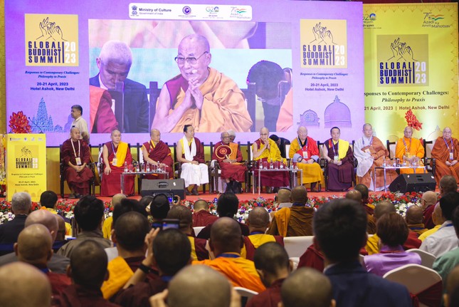 Ngày cuối cùng của Hội nghị Thượng đỉnh Phật giáo toàn cầu, 21-4, được tổ chức tại New Delhi, Ấn Độ