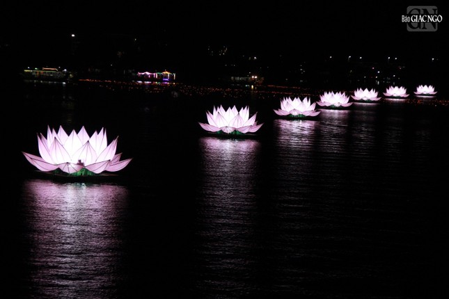 7 đóa hoa sen đã được thắp sáng trên sông Hương