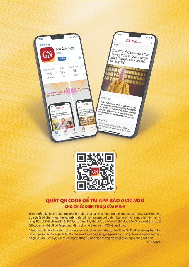 Quét QR Code để tải App Báo Giác Ngộ cho chiếc điện thoại của mình