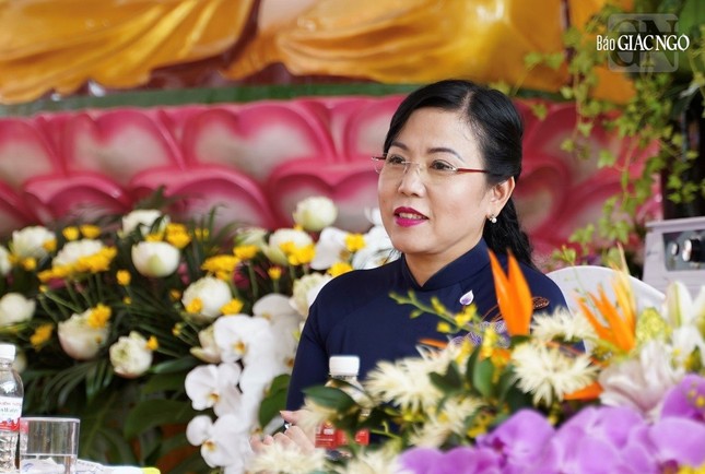 Bí thư Tỉnh ủy Thái Nguyên Nguyễn Thanh Hải phát biểu chào mừng Đức Pháp chủ, chư vị lãnh đạo Giáo hội và Phật tử