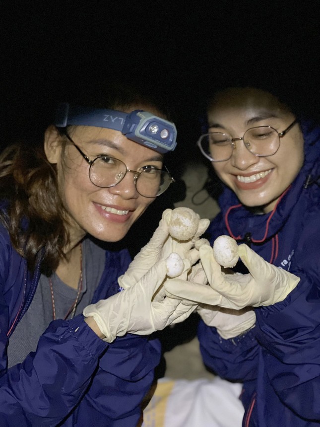 Tình nguyện viên lấy trứng rùa Tình nguyện viên lấy trứng rùa