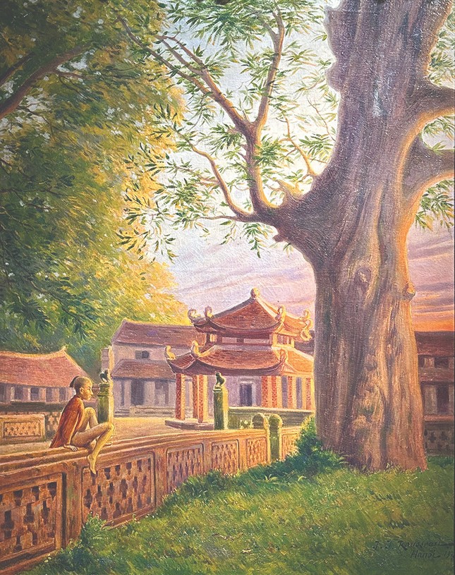&quot;Chùa Láng&quot;, sơn dầu, Jean Jacques Rousseau (1861-1911)
