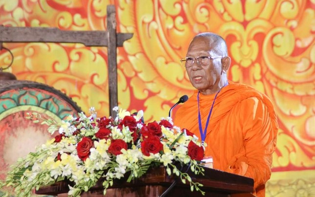 Hòa thượng Thạch Sok Xane phát biểu Hòa thượng Thạch Sok Xane phát biểu