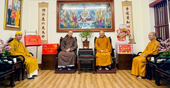 Thượng tọa Thích Tâm Đức tiếp phái đoàn Ban Trị sự GHPGVN tỉnh Thanh Hóa tại chùa Thanh Hà