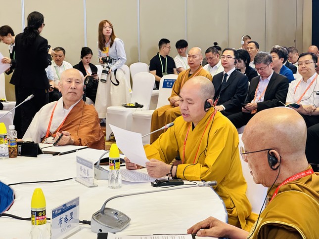 Thượng tọa Thích Đức Thiện phát biểu tham luận tại phiên hội thảo chủ đề “Hòa hợp tôn giáo và hiểu biết lẫn nhau của các nền văn minh”