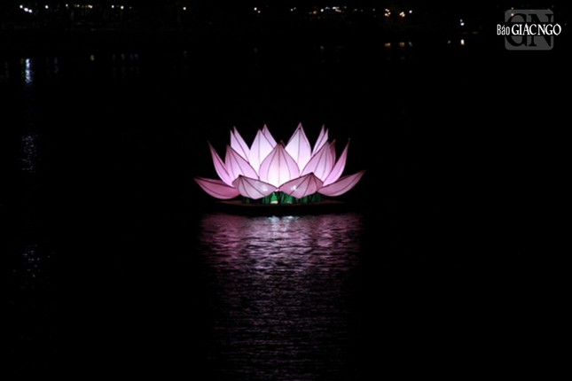 Từng đóa sen được thắp sáng trên dòng Hương giang thơ mộng