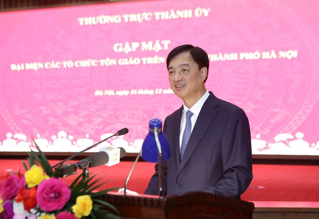 Bí thư Thành ủy Hà Nội Nguyễn Duy Ngọc phát biểu tại buổi gặp mặt Bí thư Thành ủy Hà Nội Nguyễn Duy Ngọc phát biểu tại buổi gặp mặt