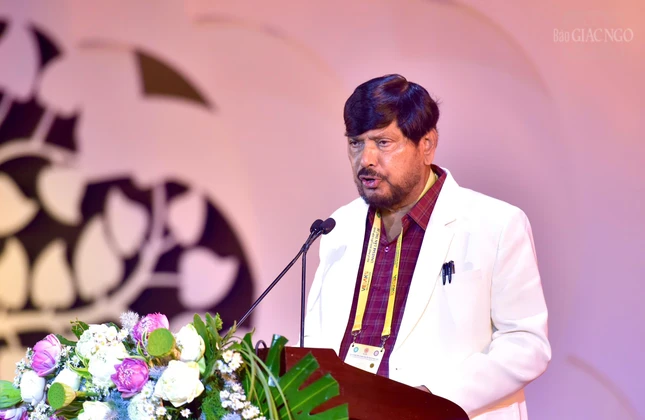 Ông Ramdas Athawale, Bộ trưởng Bộ Công lý Xã hội và Trao quyền công bố thông điệp của Nhà nước Ấn Độ gửi đến Đại lễ Vesak Liên Hiệp Quốc 2025