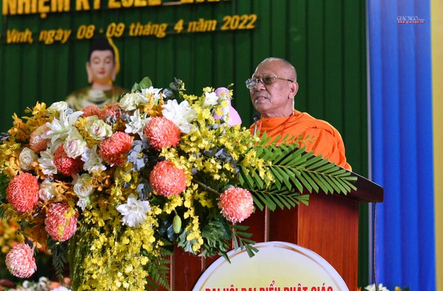 Hòa thượng Thạch Sok Xane phát biểu khai mạc