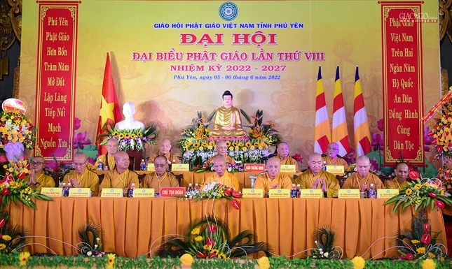 Ban Chứng minh và Chủ tọa đoàn điều hành Đại hội đại biểu Phật giáo tỉnh Phú Yên lần thứ VIII, nhiệm kỳ 2022-2027