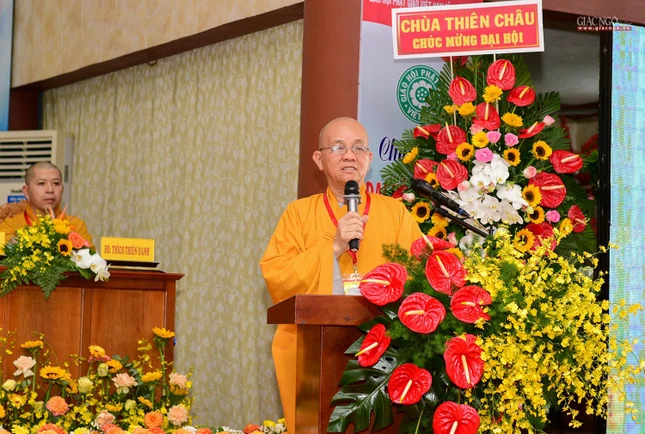 Hòa thượng Thích Minh Thiện phát biểu khai mạc