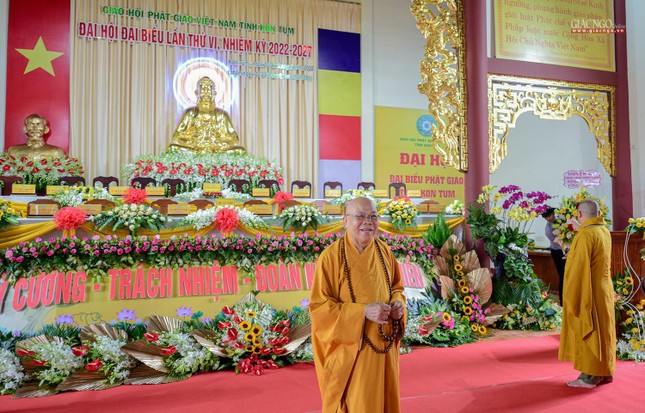 Hòa thượng Thích Quảng Xả hoan hỷ vì tiến độ công việc chuẩn bị đại hội đã hoàn thành hơn 90%