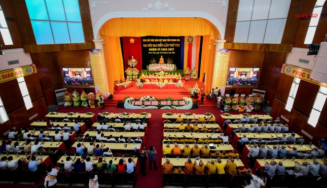 Toàn cảnh Đại hội đại biểu Phật giáo tỉnh Thanh Hóa lần thứ VIII, nhiệm kỳ 2022-2027