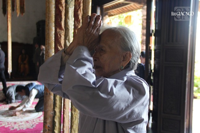Một cụ già chí thành tâm đảnh lễ Phật
