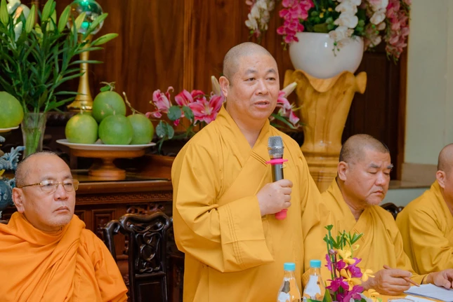 Hòa thượng Thích Thọ Lạc phát biểu