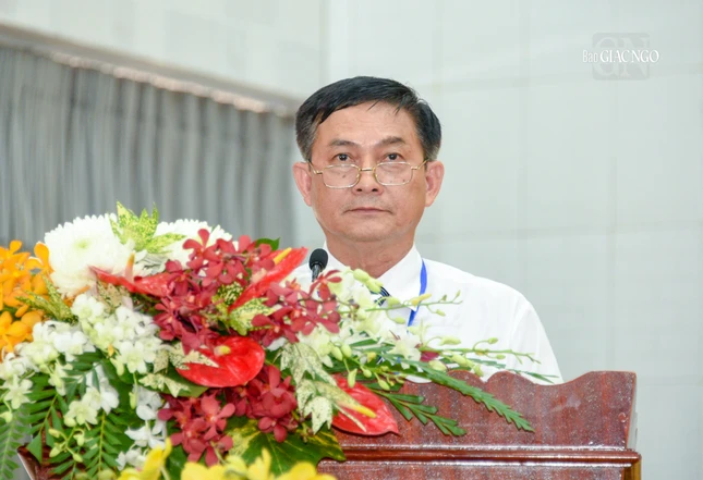 Ông Nguyễn Văn Lộc phát biểu ghi nhận những đóng góp suốt 40 qua của Phật giáo tỉnh Sông Bé - Bình Dương