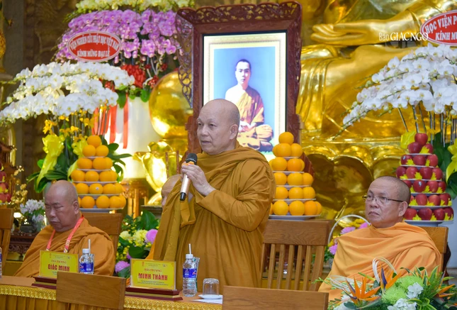 Hòa thượng Thích Minh Thành phát biểu