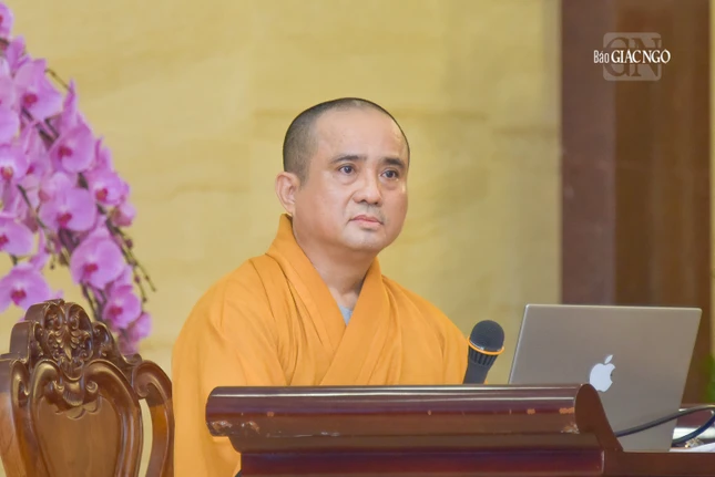 Thượng tọa Thích Tâm Hải chia sẻ đề tài “Phật giáo với truyền thông hiện nay” trong chương trình Khóa huân tu tập trung và Bồi dưỡng trụ trì Phật lịch 2567