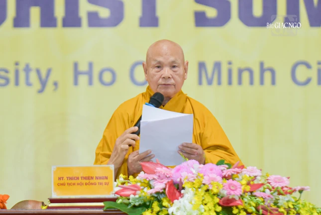 Hòa thượng Thích Thiện Nhơn phát biểu khai mạc hội nghị