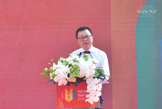 Ông Lê Quốc Minh, Chủ tịch Hội Nhà báo Việt Nam phát biểu khai mạc