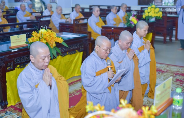 Sư cô Thích nữ Như Hòa đại diện báo cáo tình hình tu học tại hạ trường chùa Pháp Võ. Theo đó, hạ trường hiện có 65 hành giả nội và ngoại thiền, Ni trưởng Thích nữ Như Thủy làm Thiền chủ kiêm Giám luật; Ni trưởng Thích nữ Như Thảo làm Hóa chủ