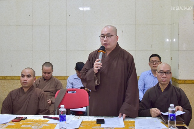Đại đức Thích Tâm Đức, Phó Chánh Thư ký kiêm Chánh Văn phòng Ban Trị sự quận phổ biến một số kế hoạch tổ chức Đại lễ Phật đản của Phật giáo quận