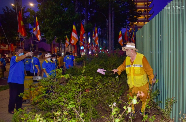 Thu gom rác trong các gốc cây, bồn hoa Thu gom rác trong các gốc cây, bồn hoa