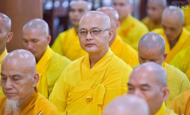 Một hành giả đang tập trung nghe pháp