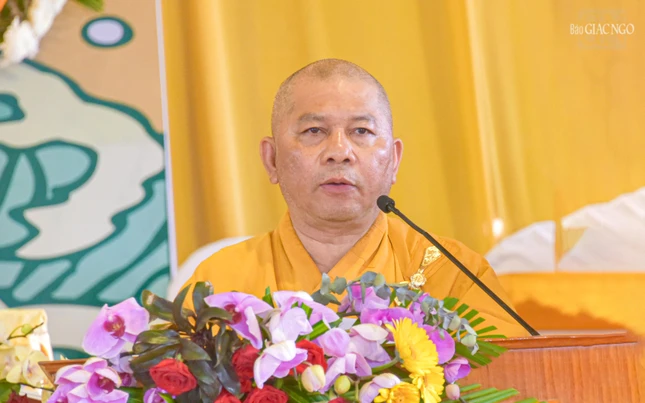 Thượng tọa Thích Đạt Ma Khế Định phát biểu cảm tạ