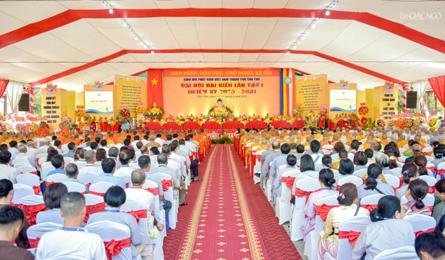 Toàn cảnh Đại hội đại biểu Phật giáo TP.Cần Thơ lần thứ I, nhiệm kỳ 2026-2031 tại thiền viện Trúc Lâm Phương Nam