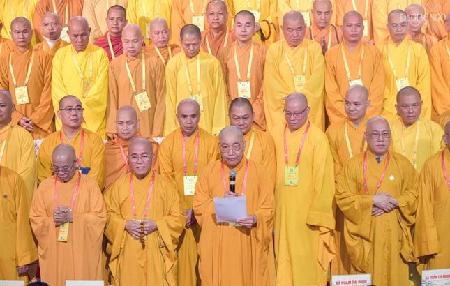 Hòa thượng Thích Minh Nhật phát biểu nhận nhiệm vụ