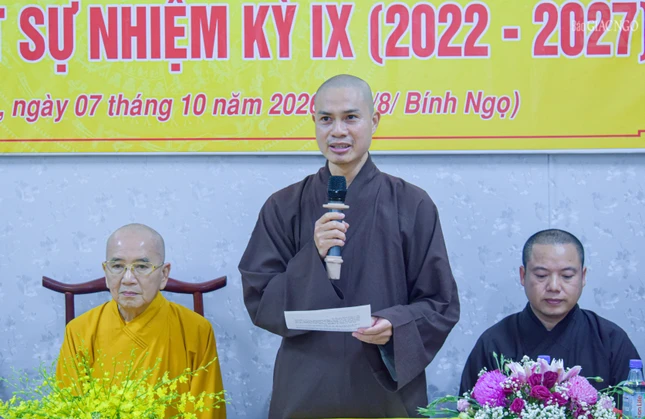 Đại đức Thích Tuệ Nhật phát biểu khai mạc