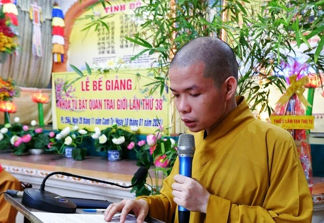 Đại đức Thích Đồng Phước, Chánh Thư ký Ban Trị sự quận 1 báo cáo tổng kết