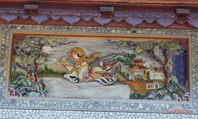 Khảm sành Thái tử xuất gia tầm đạo