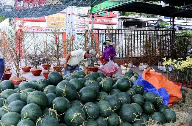 Khu vực chợ hoa và trái cây Tết (gần vòng xoay đường Trần Não) Khu vực chợ hoa và trái cây Tết (gần vòng xoay đường Trần Não)