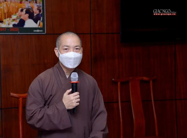 Thượng tọa Thích Quang Thạnh phát biểu - Ảnh: Bảo Toàn