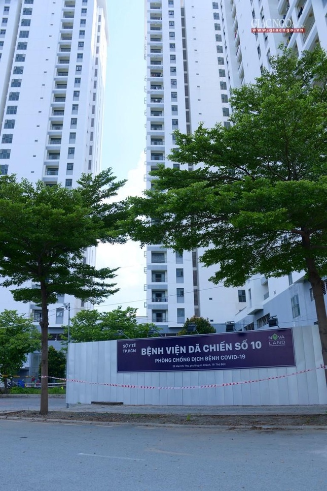 Cơ sở Bệnh viện Dã chiến số 10 tại phường An Khánh, TP.Thủ Đức - Ảnh: Bảo Toàn Cơ sở Bệnh viện Dã chiến số 10 tại phường An Khánh, TP.Thủ Đức - Ảnh: Bảo Toàn