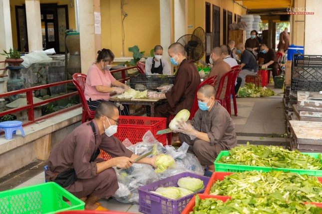 Công việc hàng ngày bên trong chùa hơn hai tháng qua