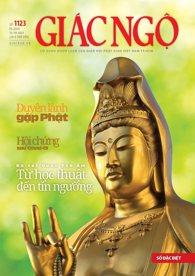 Bìa 1 Báo Giác Ngộ chuyên đề về Bồ-tát Quán Thế Âm - Mỹ thuật: Tống Viết Diễn Bìa 1 Báo Giác Ngộ chuyên đề về Bồ-tát Quán Thế Âm - Mỹ thuật: Tống Viết Diễn