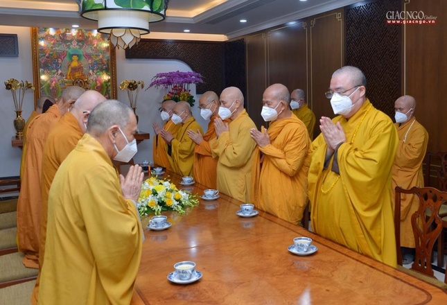 Hội đồng Trị sự tham dự có Hòa thượng Chủ tịch và nhị vị Hòa thượng Phó Chủ tịch Thường trực - Ảnh: Bảo Toàn/BGN Hội đồng Trị sự tham dự có Hòa thượng Chủ tịch và nhị vị Hòa thượng Phó Chủ tịch Thường trực - Ảnh: Bảo Toàn/BGN
